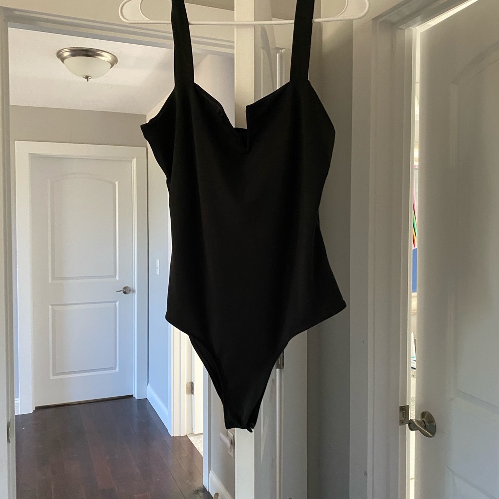 Black V cut bodysuit